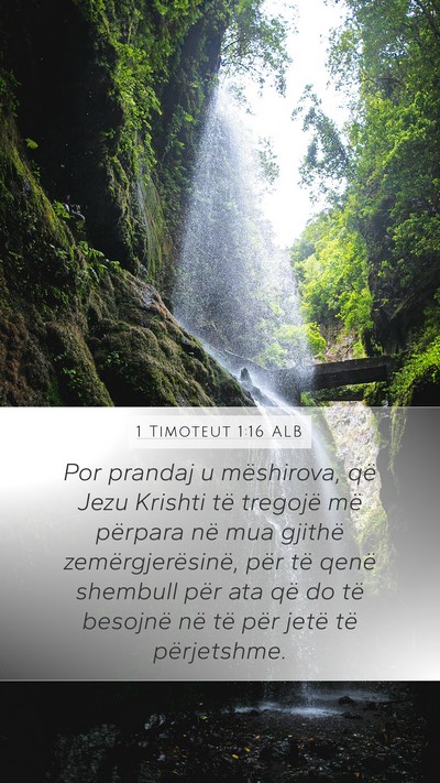 1 Timoteut 1:16 ALB Mobile Phone Wallpaper - Por prandaj u mëshirova, që Jezu Krishti të - Mobile Bible Verse Wallpaper