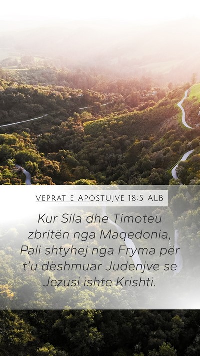 Veprat e Apostujve 18:5 ALB Bible Verse Image