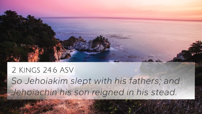 2 Kings 24:6 ASV Bible Verse Image