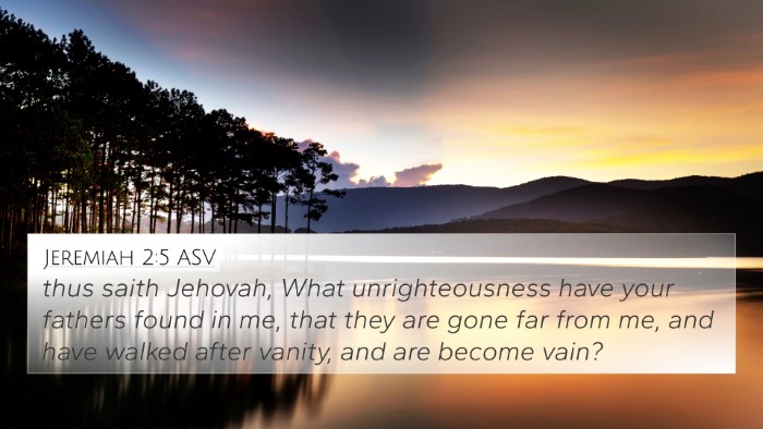 Jeremiah 2:5 ASV Bible Verse Image