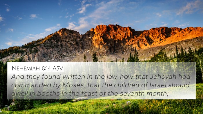 Nehemiah 8:14 ASV 4K Wallpaper - And they found written in the law, how that - 4K Wallpaper Bible Verse