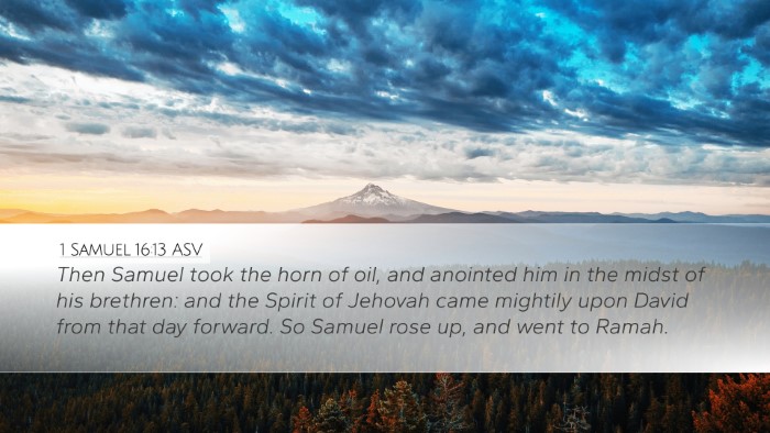 1 Samuel 16:13 ASV Desktop Wallpaper - Then Samuel took the horn of oil, and anointed - Desktop Bible Verse Wallpaper