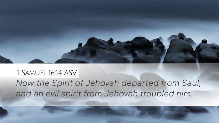 1 Samuel 16:14 ASV Desktop Wallpaper - Now the Spirit of Jehovah departed from Saul, and - Desktop Bible Verse Wallpaper