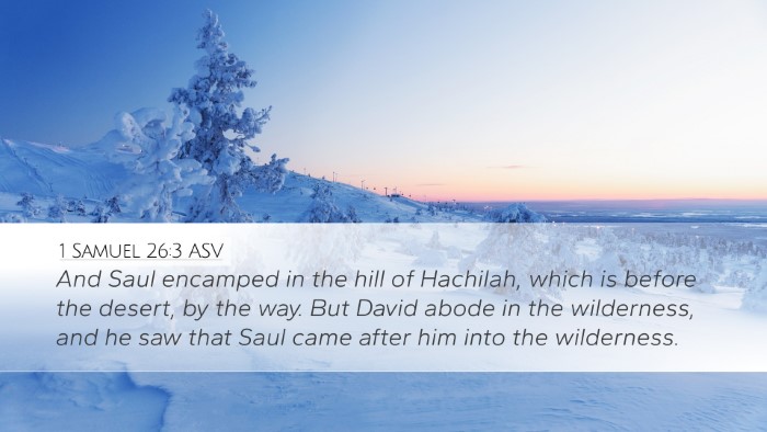 1 Samuel 26:3 ASV Desktop Wallpaper - And Saul encamped in the hill of Hachilah, which - Desktop Bible Verse Wallpaper