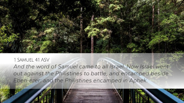 1 Samuel 4:1 ASV Desktop Wallpaper - And the word of Samuel came to all Israel. Now - Desktop Bible Verse Wallpaper