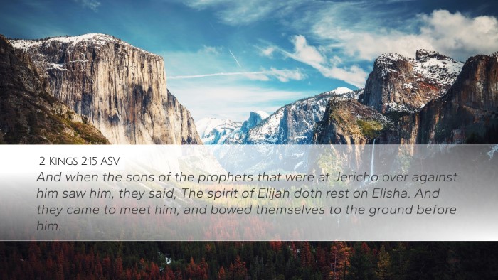 2 Kings 2:15 ASV Desktop Wallpaper - And when the sons of the prophets that were at - Desktop Bible Verse Wallpaper