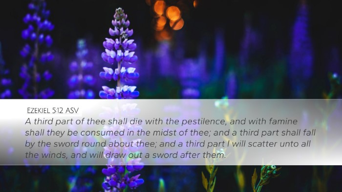 Ezekiel 5:12 ASV Desktop Wallpaper - A third part of thee shall die with the - Desktop Bible Verse Wallpaper