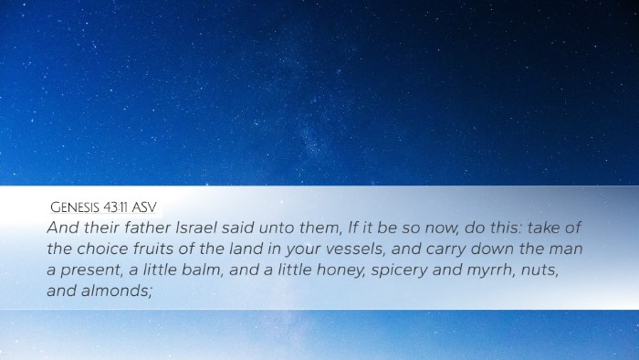 Genesis 43:11 ASV Desktop Wallpaper - And their father Israel said unto them, If it be - Desktop Bible Verse Wallpaper