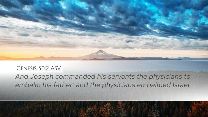 Genesis 50:2 ASV Desktop Wallpaper - And Joseph commanded his servants the physicians - Desktop Bible Verse Wallpaper