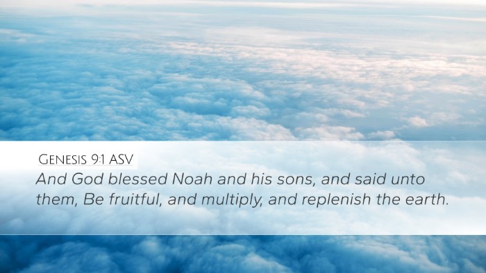 Genesis 9:1 ASV Desktop Wallpaper - And God blessed Noah and his sons, and said unto - Desktop Bible Verse Wallpaper