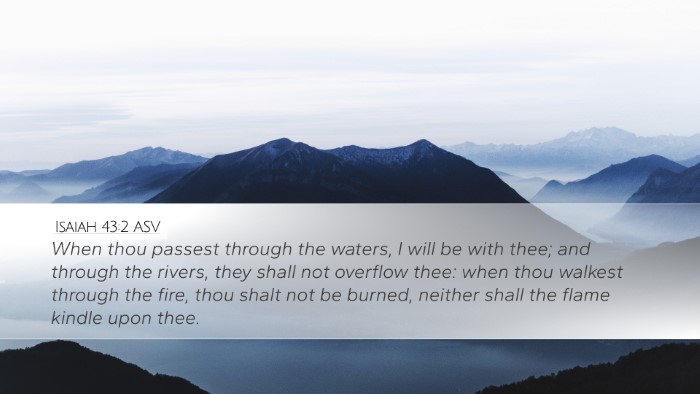 Isaiah 43:2 ASV Desktop Wallpaper - When thou passest through the waters, I will be - Desktop Bible Verse Wallpaper