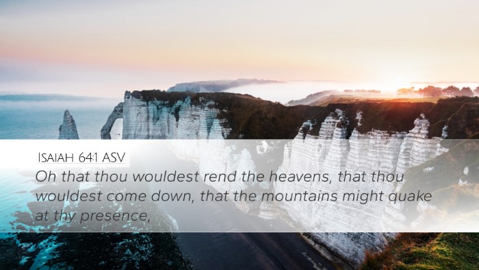 Isaiah 64:1 ASV Desktop Wallpaper - Oh that thou wouldest rend the heavens, that thou - Desktop Bible Verse Wallpaper