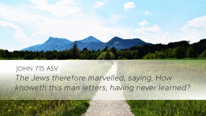 John 7:15 ASV Desktop Wallpaper - The Jews therefore marvelled, saying, How knoweth - Desktop Bible Verse Wallpaper