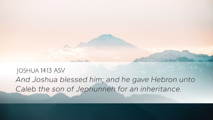 Joshua 14:13 ASV Desktop Wallpaper - And Joshua blessed him; and he gave Hebron unto - Desktop Bible Verse Wallpaper