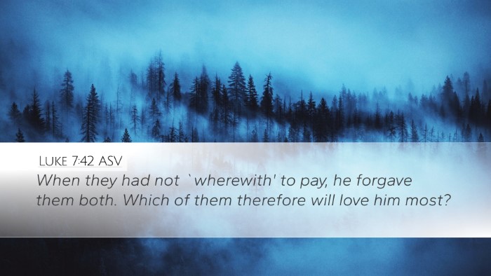 Luke 7:42 ASV Desktop Wallpaper - When they had not `wherewith' to pay, he forgave - Desktop Bible Verse Wallpaper