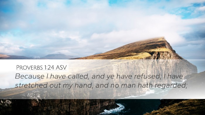 Proverbs 1:24 ASV Desktop Wallpaper - Because I have called, and ye have refused; I - Desktop Bible Verse Wallpaper