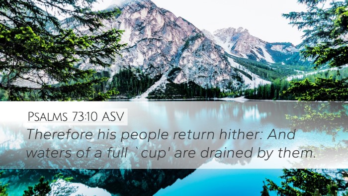 Psalms 73:10 ASV Desktop Wallpaper - Therefore his people return hither: And waters of - Desktop Bible Verse Wallpaper