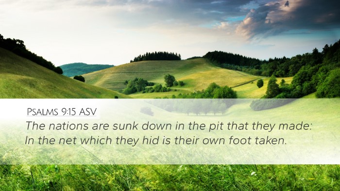 Psalms 9:15 ASV Desktop Wallpaper - The nations are sunk down in the pit that they - Desktop Bible Verse Wallpaper