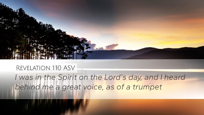 Revelation 1:10 ASV Desktop Wallpaper - I was in the Spirit on the Lord's day, and I - Desktop Bible Verse Wallpaper