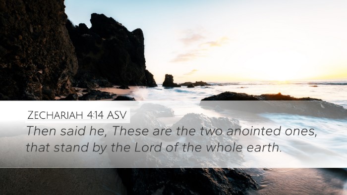 Zechariah 4:14 ASV Desktop Wallpaper - Then said he, These are the two anointed ones, - Desktop Bible Verse Wallpaper