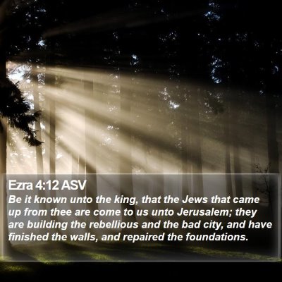 Ezra 4:12 ASV Bible Verse Image