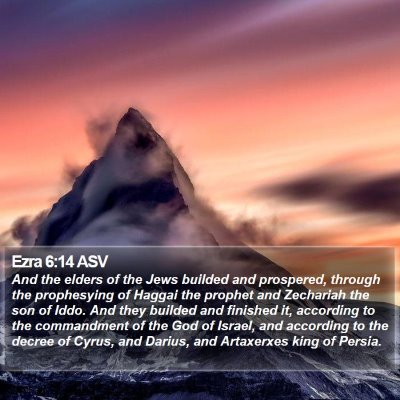 Ezra 6:14 ASV Bible Verse Image