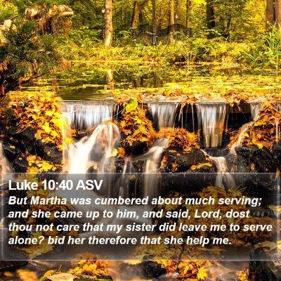 Luke 10:40 ASV Bible Verse Image