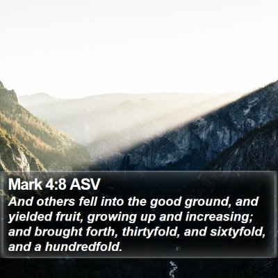 Mark 4:8 ASV Bible Verse Image