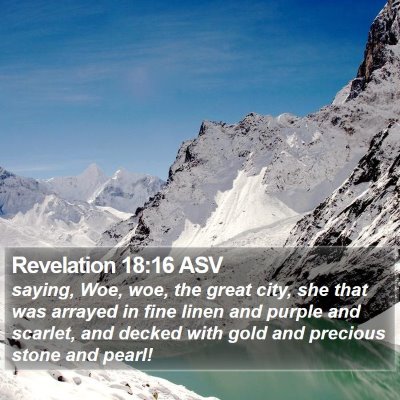 Revelation 18:16 ASV Bible Verse Image