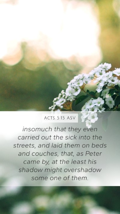 Acts 5:15 ASV Mobile Phone Wallpaper - insomuch that they even carried out the sick into - Mobile Bible Verse Wallpaper