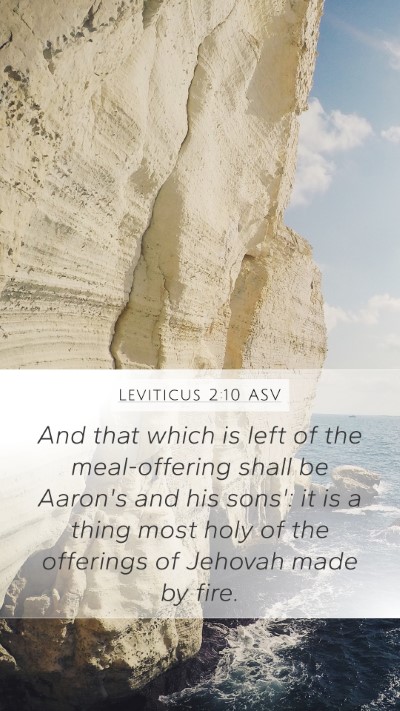 Leviticus 2:10 ASV Mobile Phone Wallpaper - And that which is left of the meal-offering shall - Mobile Bible Verse Wallpaper