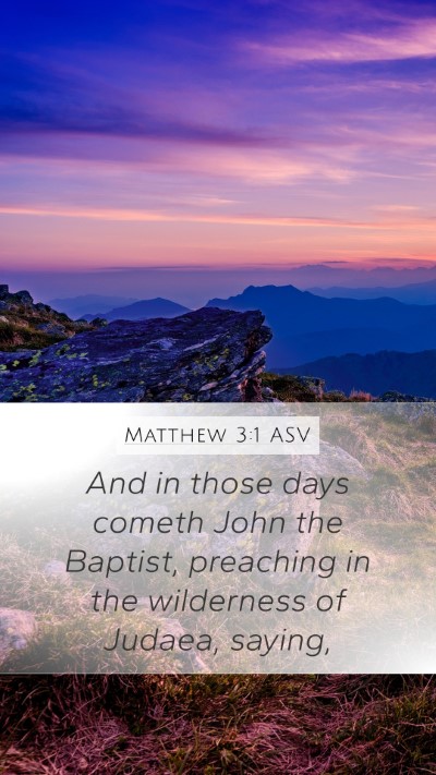 Matthew 3:1 ASV Mobile Phone Wallpaper - And in those days cometh John the Baptist, - Mobile Bible Verse Wallpaper