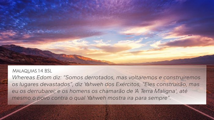 Malaquias 1:4 BSL 4K Wallpaper - Whereas Edom diz: “Somos derrotados, mas - 4K Wallpaper Bible Verse