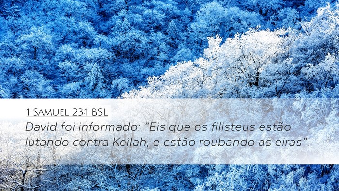 1 Samuel 23:1 BSL Desktop Wallpaper - David foi informado: “Eis que os filisteus - Desktop Bible Verse Wallpaper