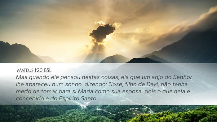 Mateus 1:20 BSL Desktop Wallpaper - Mas quando ele pensou nestas coisas, eis que um - Desktop Bible Verse Wallpaper