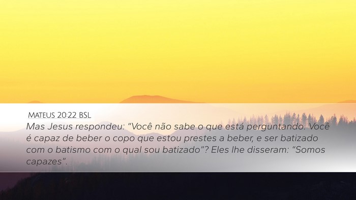 Mateus 20:22 BSL Desktop Wallpaper - Mas Jesus respondeu: “Você não sabe o que - Desktop Bible Verse Wallpaper