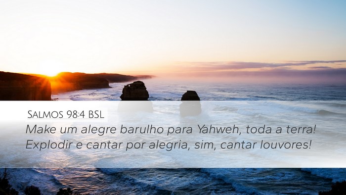 Salmos 98:4 BSL Desktop Wallpaper - Make um alegre barulho para Yahweh, toda a terra! - Desktop Bible Verse Wallpaper