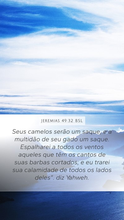 Jeremias 49:32 BSL Mobile Phone Wallpaper - Seus camelos serão um saque, e a multidão de - Mobile Bible Verse Wallpaper