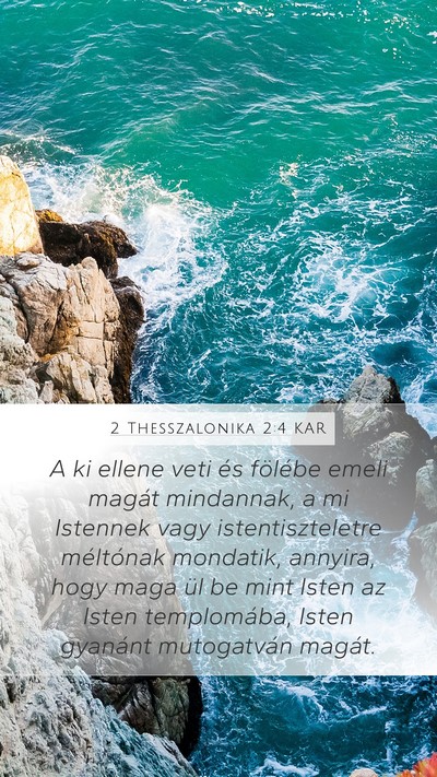 2 Thesszalonika 2:4 KAR Mobile Phone Wallpaper - A ki ellene veti és fölébe emeli magát - Mobile Bible Verse Wallpaper