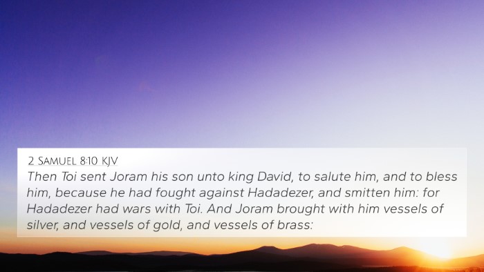 2 Samuel 8:10 KJV 4K Wallpaper - Then Toi sent Joram his son unto king David, to - 4K Wallpaper Bible Verse