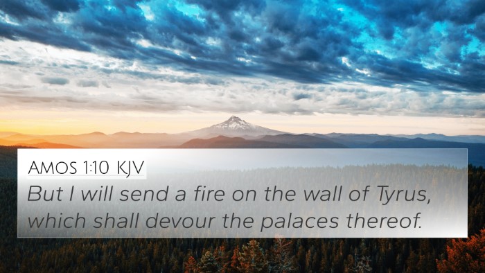 Amos 1:10 KJV 4K Wallpaper - But I will send a fire on the wall of Tyrus, - 4K Wallpaper Bible Verse