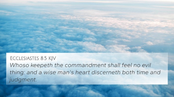 Ecclesiastes 8:5 KJV 4K Wallpaper - Whoso keepeth the commandment shall feel no evil - 4K Wallpaper Bible Verse