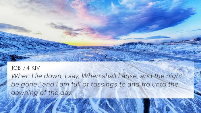 Job 7:4 KJV 4K Wallpaper - When I lie down, I say, When shall I arise, and - 4K Wallpaper Bible Verse