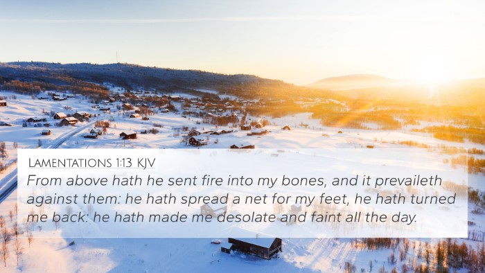 Lamentations 1:13 KJV 4K Wallpaper - From above hath he sent fire into my bones, and - 4K Wallpaper Bible Verse