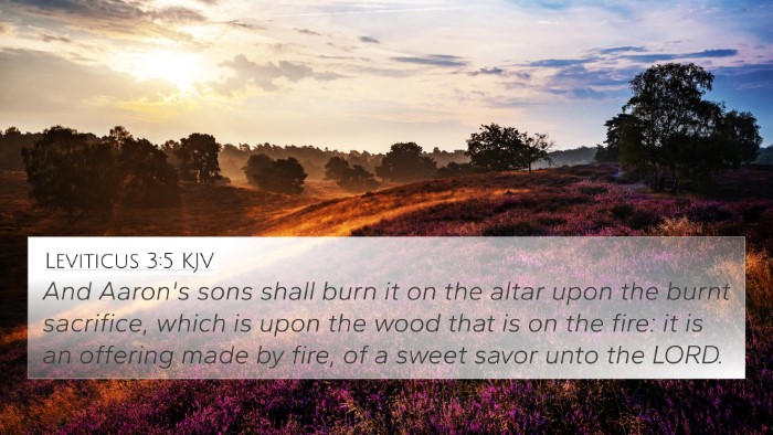 Leviticus 3:5 KJV 4K Wallpaper - And Aaron's sons shall burn it on the altar upon - 4K Wallpaper Bible Verse