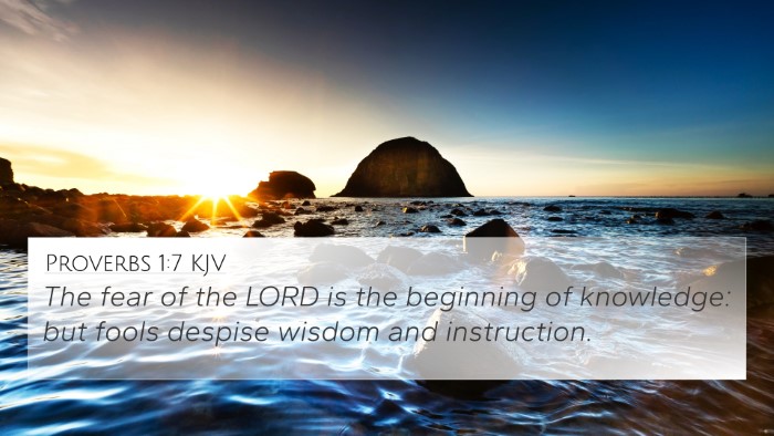 Proverbs 1:7 KJV Bible Verse Image