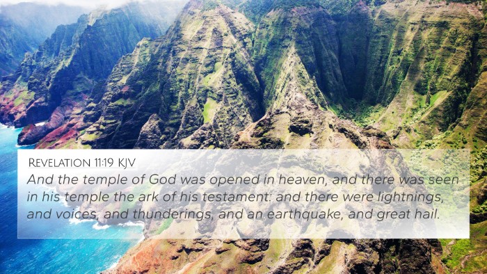 Revelation 11:19 KJV 4K Wallpaper - And the temple of God was opened in heaven, and - 4K Wallpaper Bible Verse