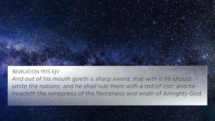 Revelation 19:15 KJV 4K Wallpaper - And out of his mouth goeth a sharp sword, that - 4K Wallpaper Bible Verse