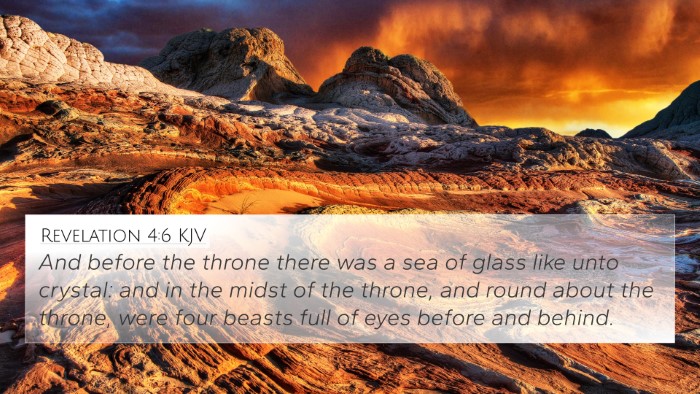 Revelation 4:6 KJV 4K Wallpaper - And before the throne there was a sea of glass - 4K Wallpaper Bible Verse