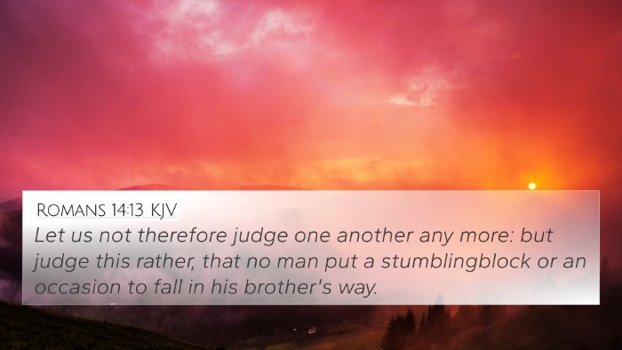 Romans 14:13 KJV 4K Wallpaper - Let us not therefore judge one another any more: - 4K Wallpaper Bible Verse